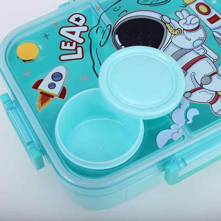 Cutie Bento Box pentru Copii – 1200ml, 3 Compartimente + Recipient Sos 80ml