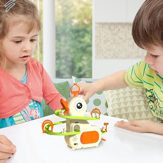 Jucărie Tobogan Rață - Jucărie Drăguță cu Pista de Rațe, LED și Muzică | Jucărie Electrică Educațională pentru Copii (3+ Ani)