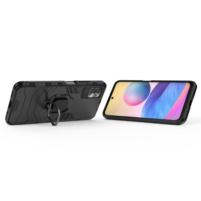 Husă Ring Armor cu suport și protecție robustă pentru Xiaomi Redmi Note 10 5G / Poco M3 Pro - Neagră
