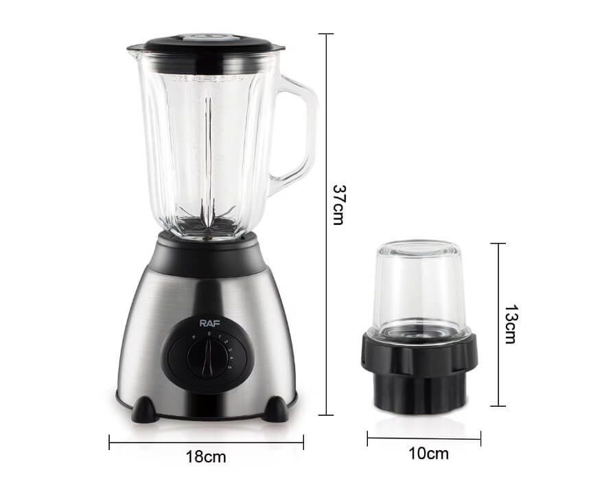 Blender RAF 367 pentru fructe si legume, macinat cafea, 450 W, 6 lame, 1.5 l