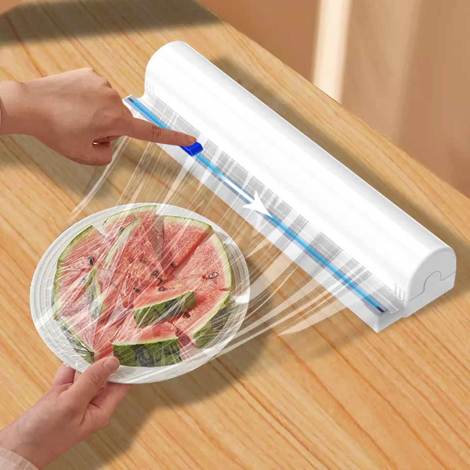 Oferta 4in1: Dispenser Folie Alimentară + Dozator Automat de Săpun + Set 6 Capace Etanșe Flexibile Reutilizabile + Aparat Spumare Lapte cu 2 Capete