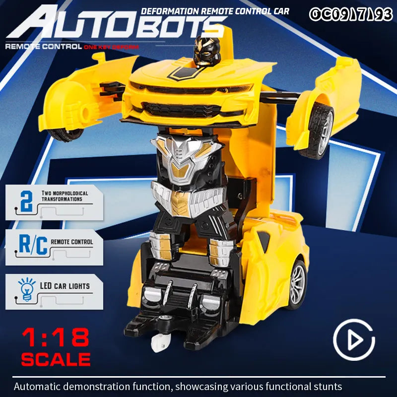 Mașinuță de jucărie cu telecomandă Transformers Prime1, Scală 1:18, Transformabilă în Robot