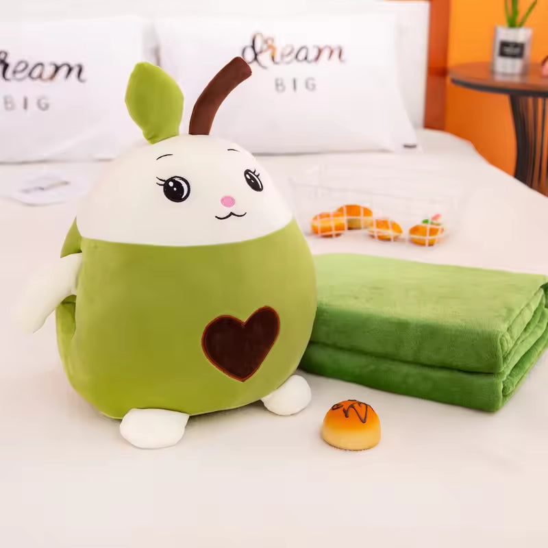 Pernă de pluș cu păturică și buzunare pentru mâini - Confort și Distracție pentru Copii!