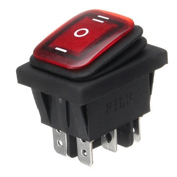 Intrerupator rectangular cu 3 pozitii, iluminat LED, waterproof, pentru utilaje, Off-Road, ATV, SSV, QUAD, Scuter, Motocicleta-0