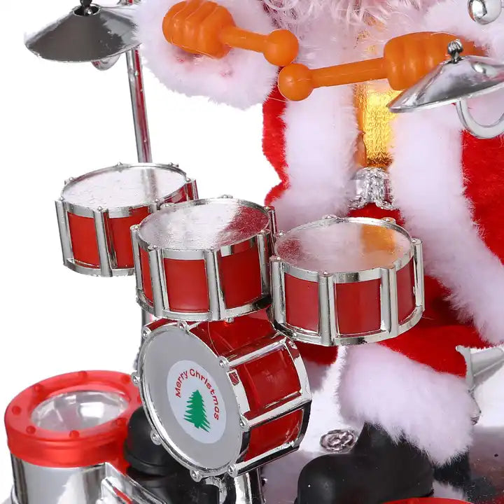 Jucărie Muzicală Interactivă - Moș Crăciun Cântă la Tobe, 20x17x13cm