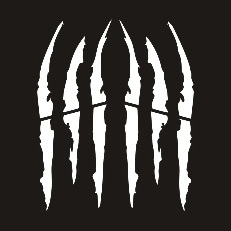 Set 2 stickere autoadezive Tuning, model "Monster Scratches", dimensiune 37 x 9 cm, culoare Alba-1