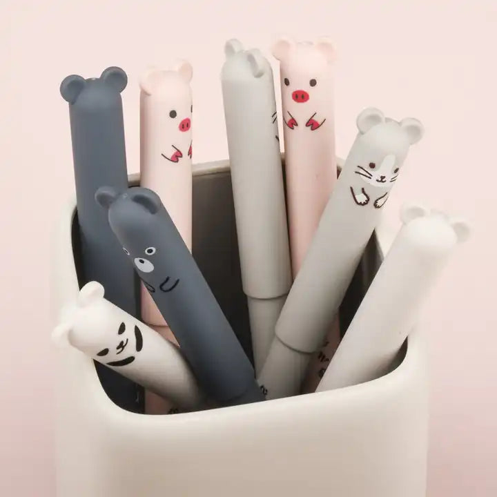 Set 4 Pixuri cu Cerneală Care Se Șterge - Model Animaluțe cu Urechiușe