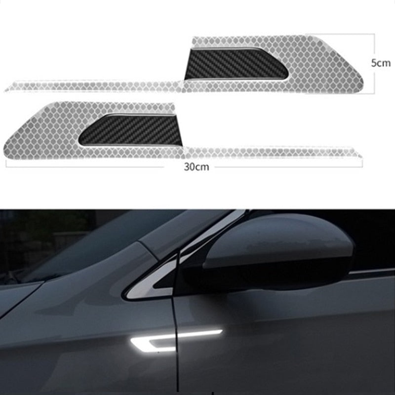 Set 2 stickere reflectorizante BUMERANG cu insertie Carbon 5D, culoare Argintiu-0