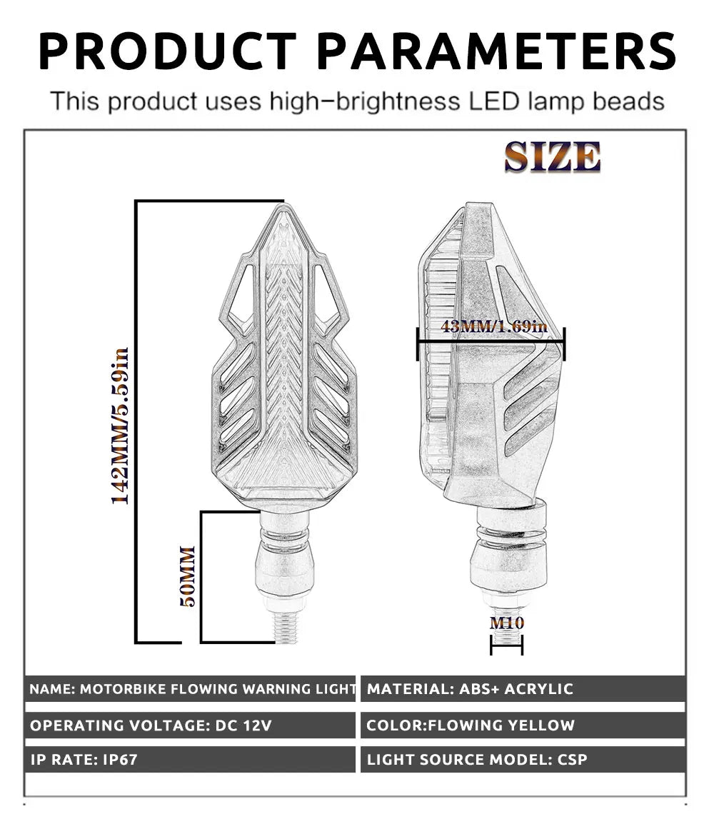 Set 2 lampi Semnalizare Moto, model T-SHAPE ARROW, tensiune 12V-3