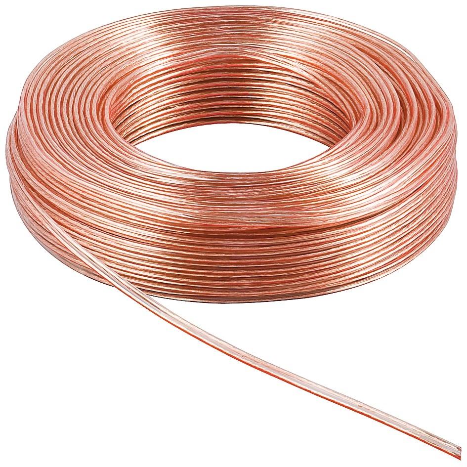 Rola cablu pentru boxe, 2 x 1.5 mm, lungime 10m, culoare rosu/transparent-0