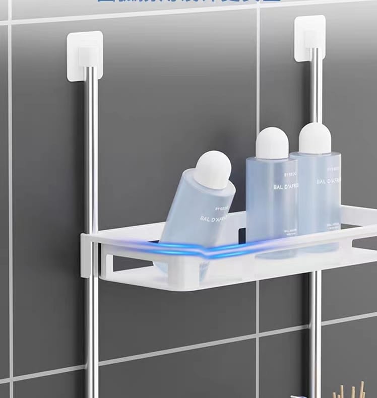Suport organizator pentru baie 2 rafturi | Suport de depozitare cu rafturi pentru toaleta