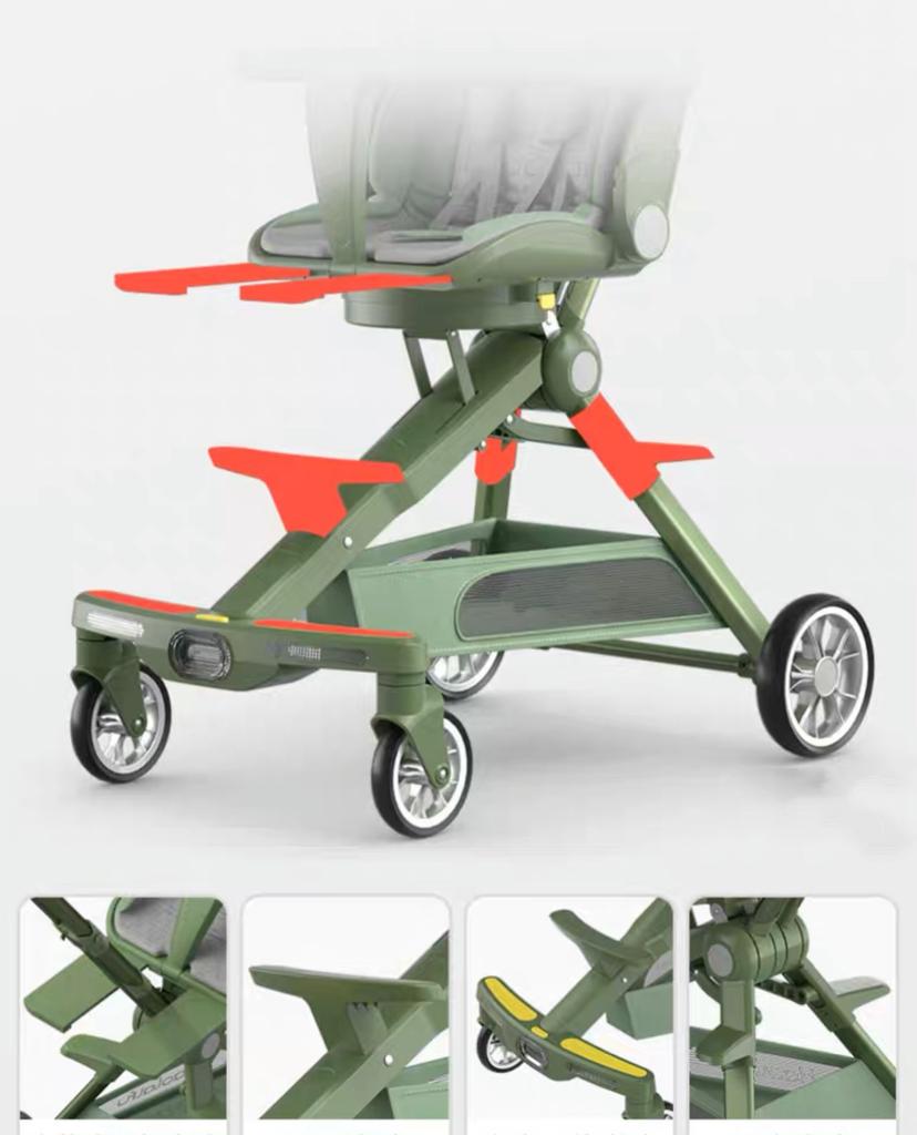 Carucior muzical pentru bebeluși compact și ușor, cu scaun reversibil si 3 pozitii de inclinare, 1-3 ani, C2