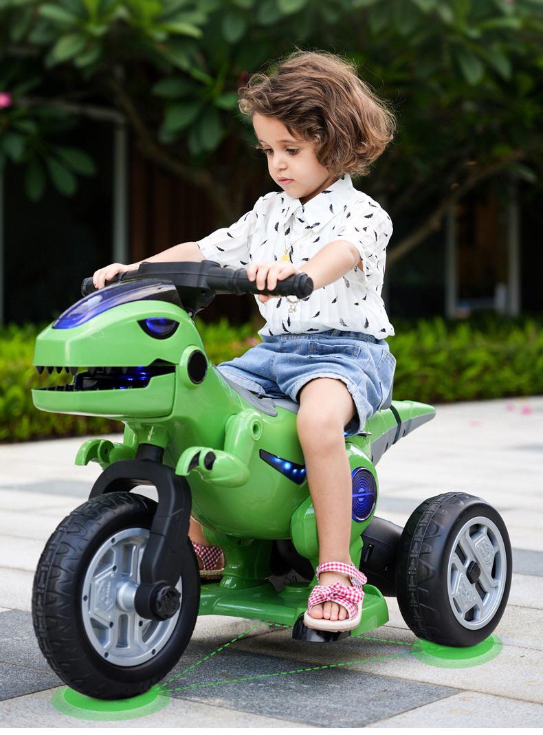 Motocicletă Dinozaur cu Acumulator 12V, 5A - Pentru Copii Aventuroși