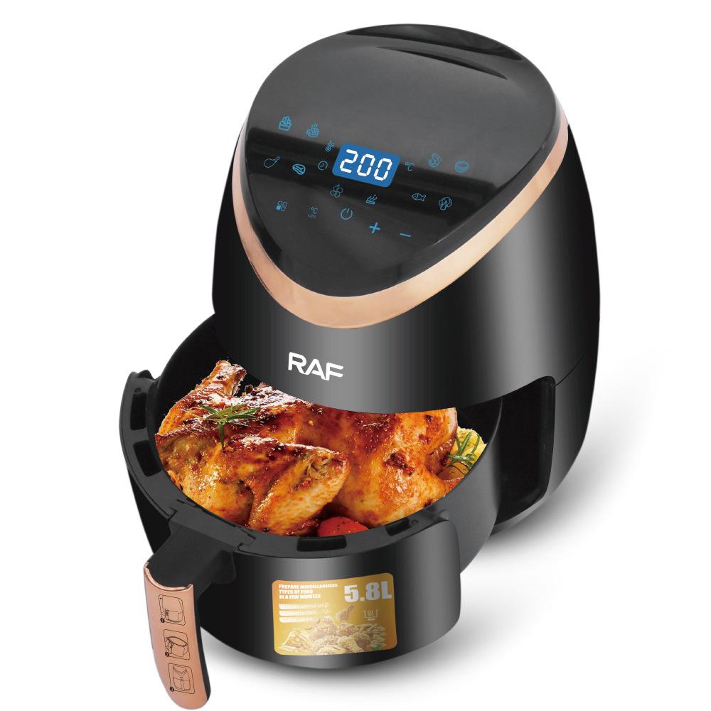 Air Fryer Deluxe RAF 5234 Capacitate 6L, 2400W, Circulație Aer 360°, Touch Screen