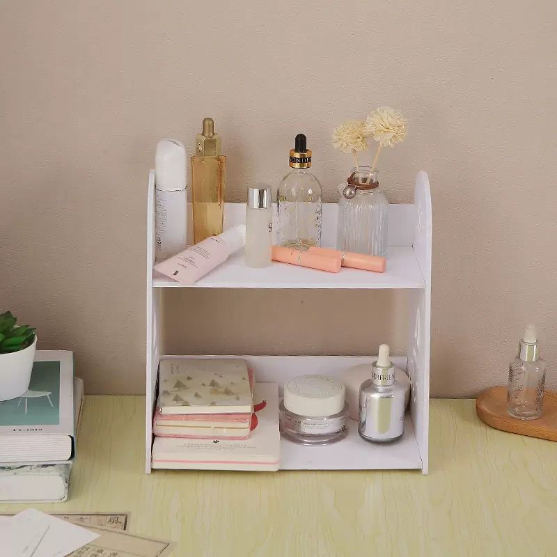 Suport de Birou Organizator pentru Machiaje, Parfumuri și Rechizite – 29x19x29 cm, cu 2 Polițe