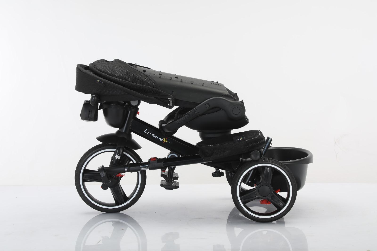 Tricicleta reversibila, evolutiva, cu pozitie de somn, roata cauciuc, cu lumini si muzica, SL06