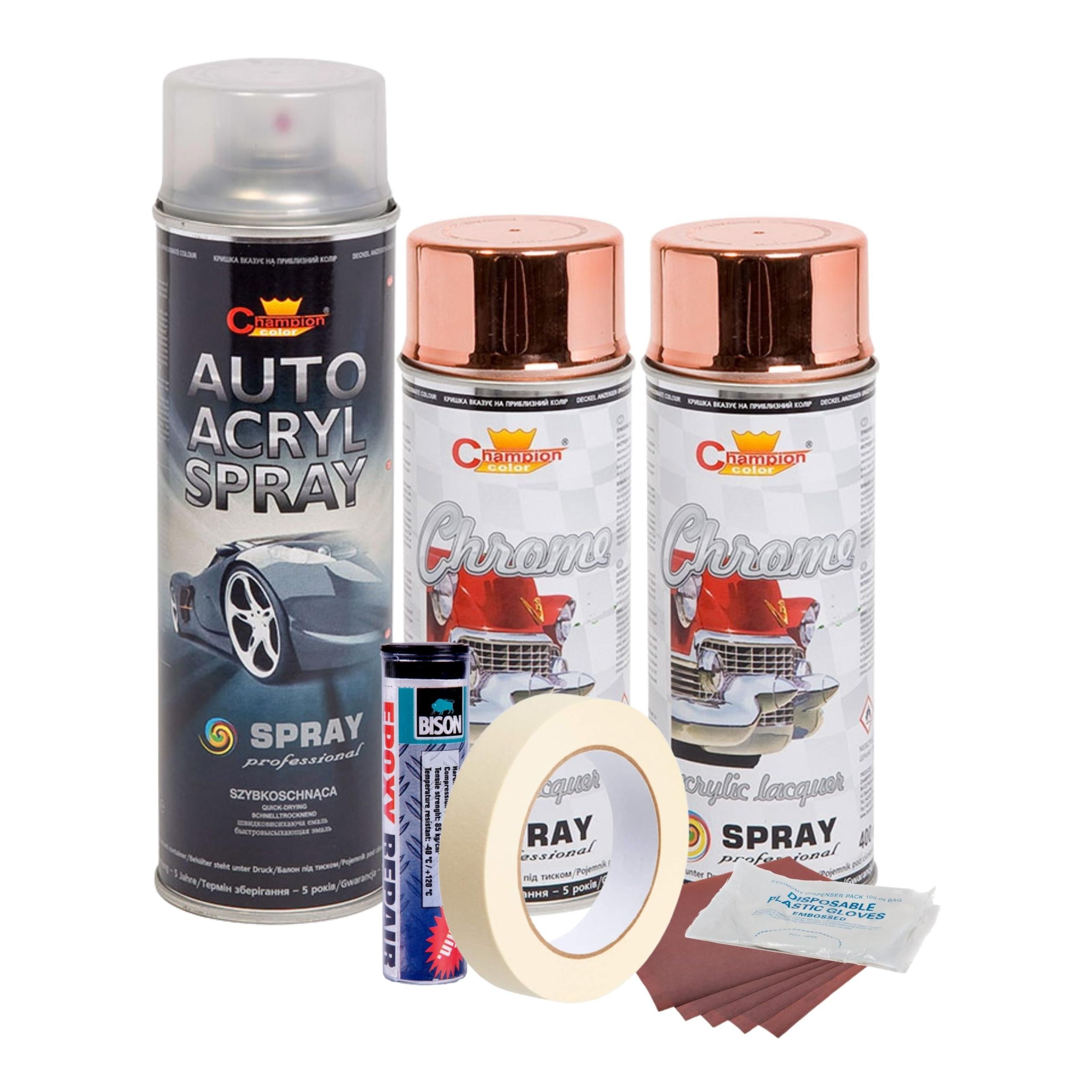 Kit complet reparatie si vopsire jante culoare Cupru Metalic, V2-0