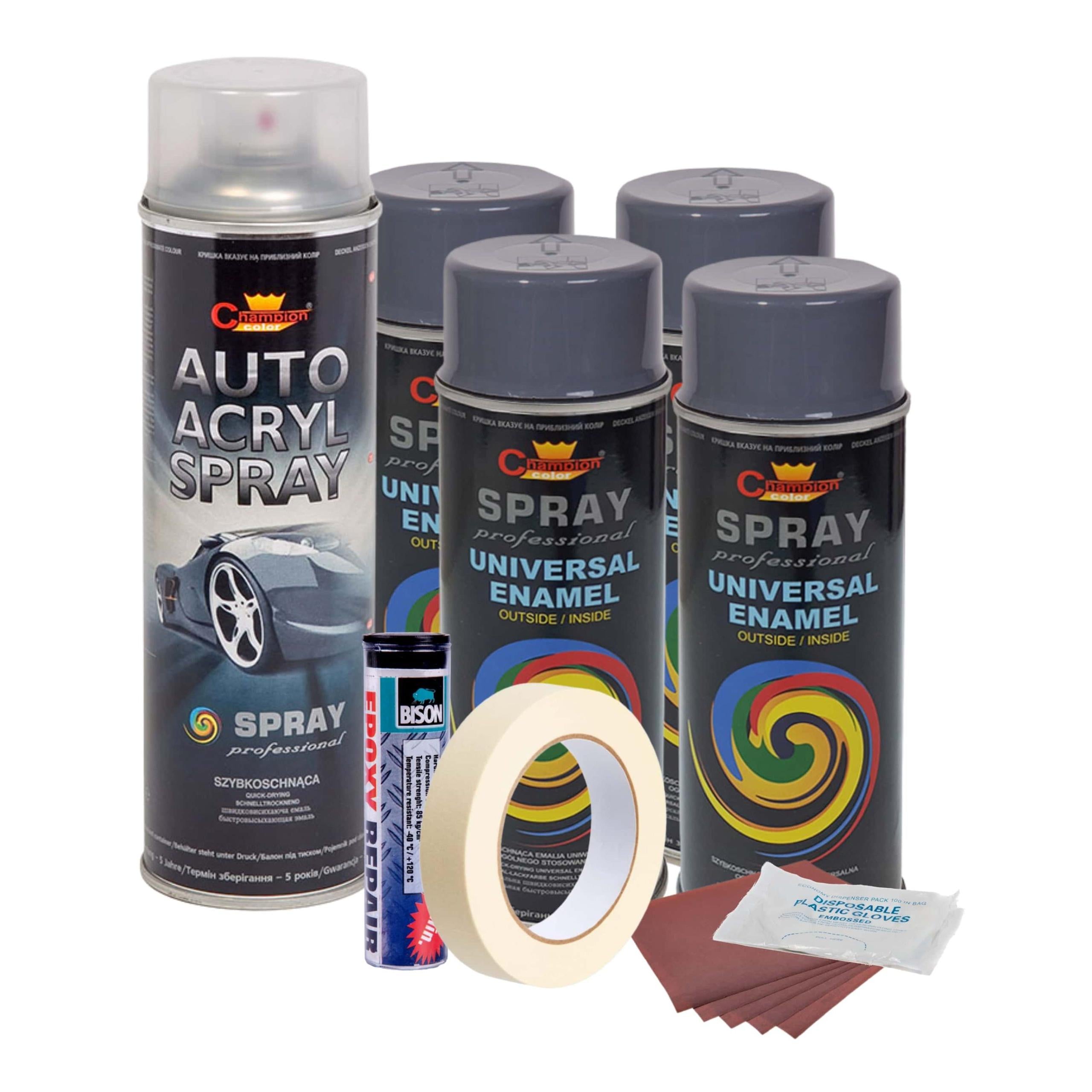 Kit complet reparatie si vopsire jante culoare Gri Inchis, V4-0