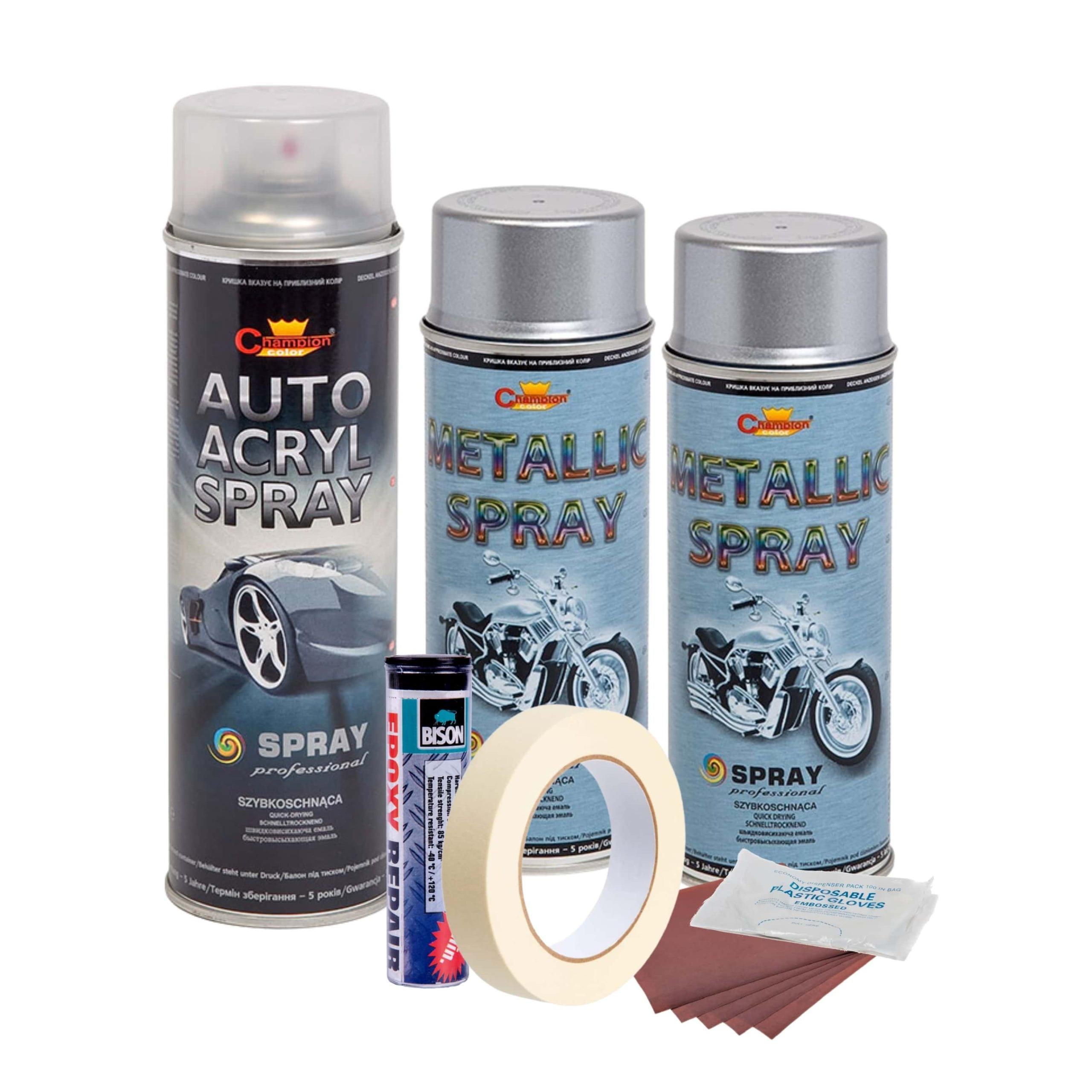 Kit complet reparatie si vopsire jante culoare Argintiu Metalizat, V2-0