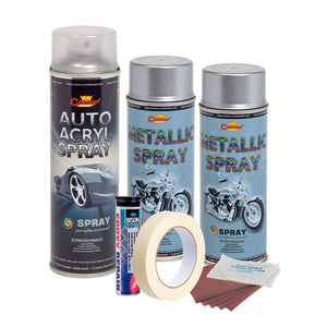 Kit complet reparatie si vopsire jante culoare Argintiu Metalizat, V2-0