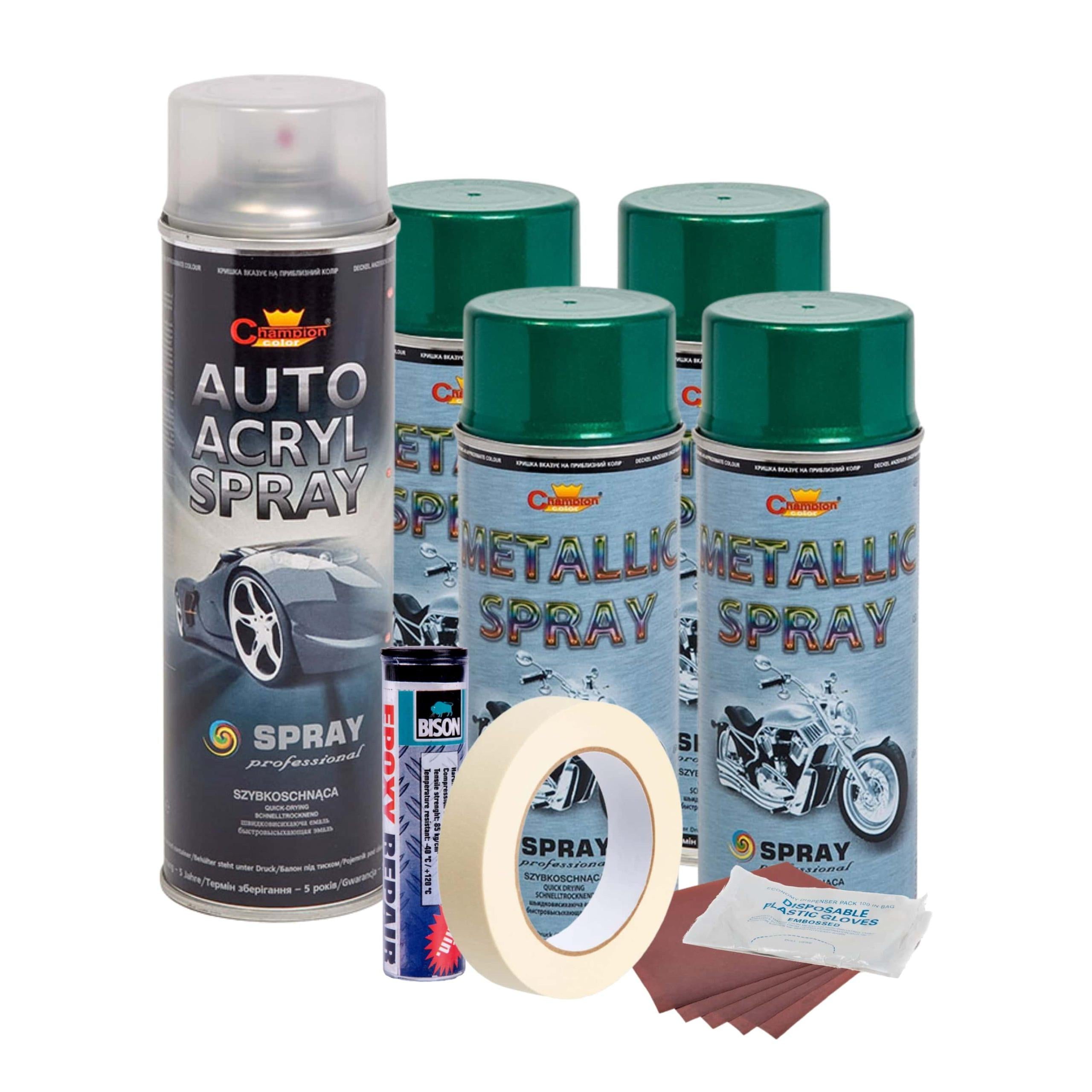 Kit complet reparatie si vopsire jante culoare Verde Metalizat, V4-0
