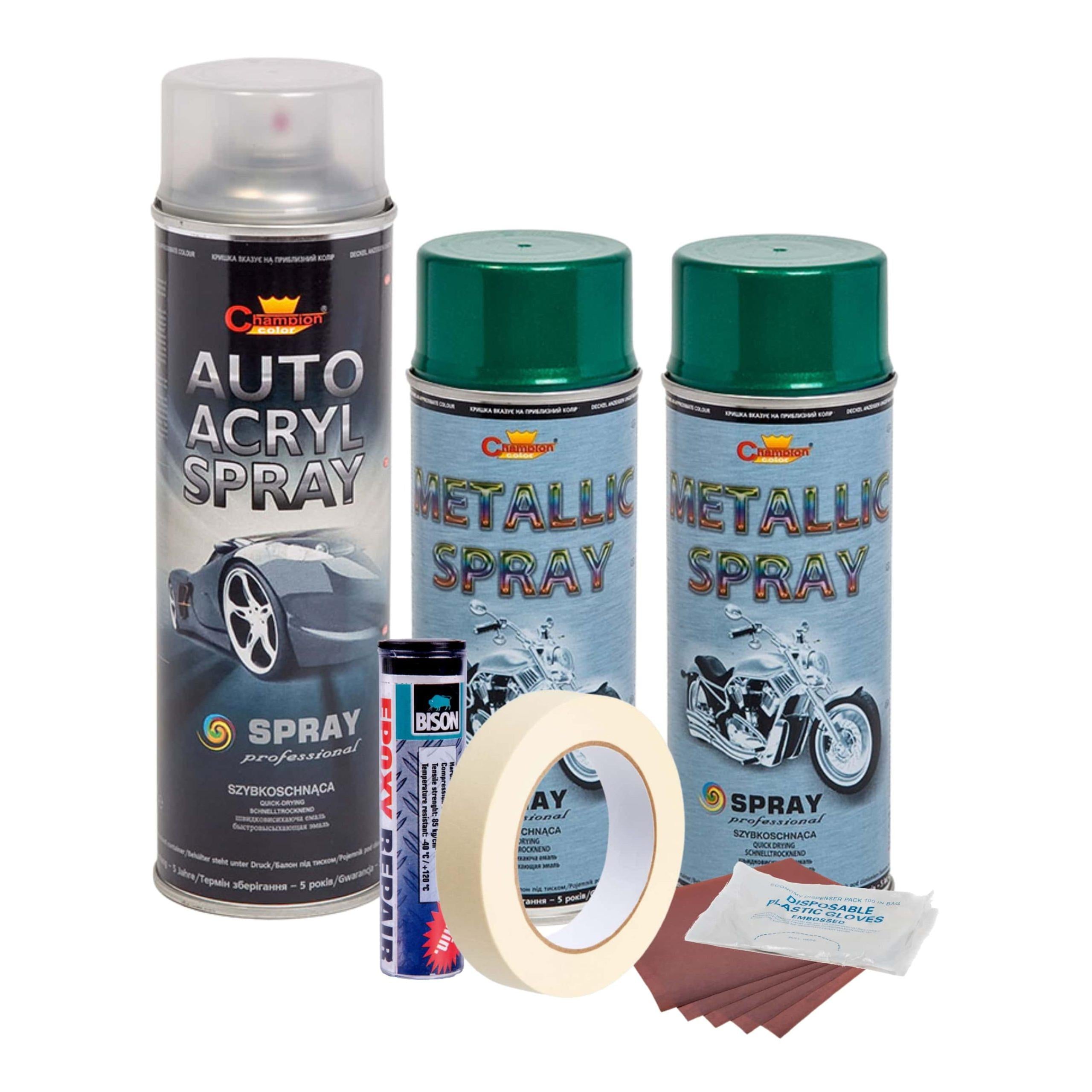 Kit complet reparatie si vopsire jante culoare Verde Metalizat, V2-0