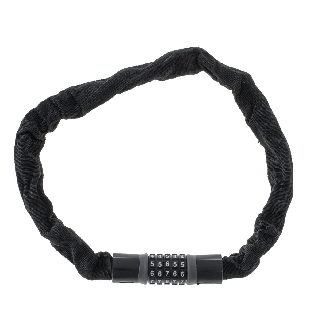 Antifurt bicicleta, Dispozitiv de blocare biciclete, Cifru cu 5 digits, lungime 90cm, culoare Neagra-5