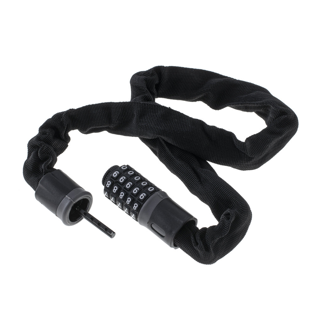 Antifurt bicicleta, Dispozitiv de blocare biciclete, Cifru cu 5 digits, lungime 90cm, culoare Neagra-6