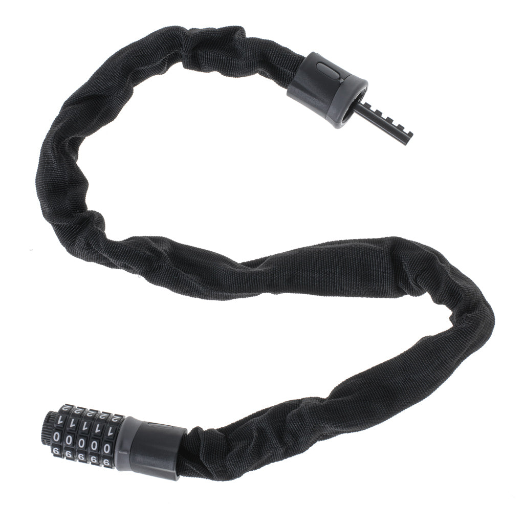 Antifurt bicicleta, Dispozitiv de blocare biciclete, Cifru cu 5 digits, lungime 90cm, culoare Neagra-8