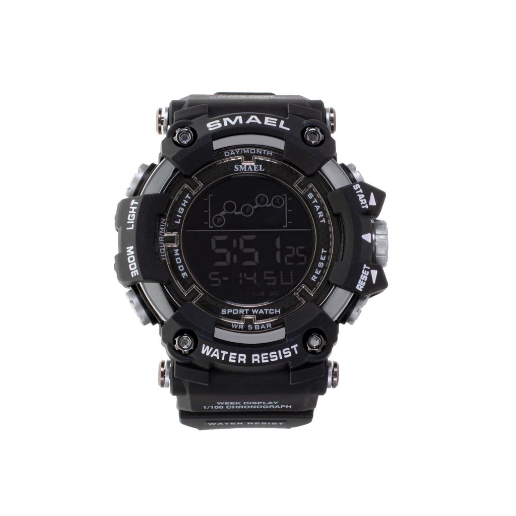 Ceas Militar pentru barbati, SMAEL, impermeabil, afisaj LED, culoare Negru-5