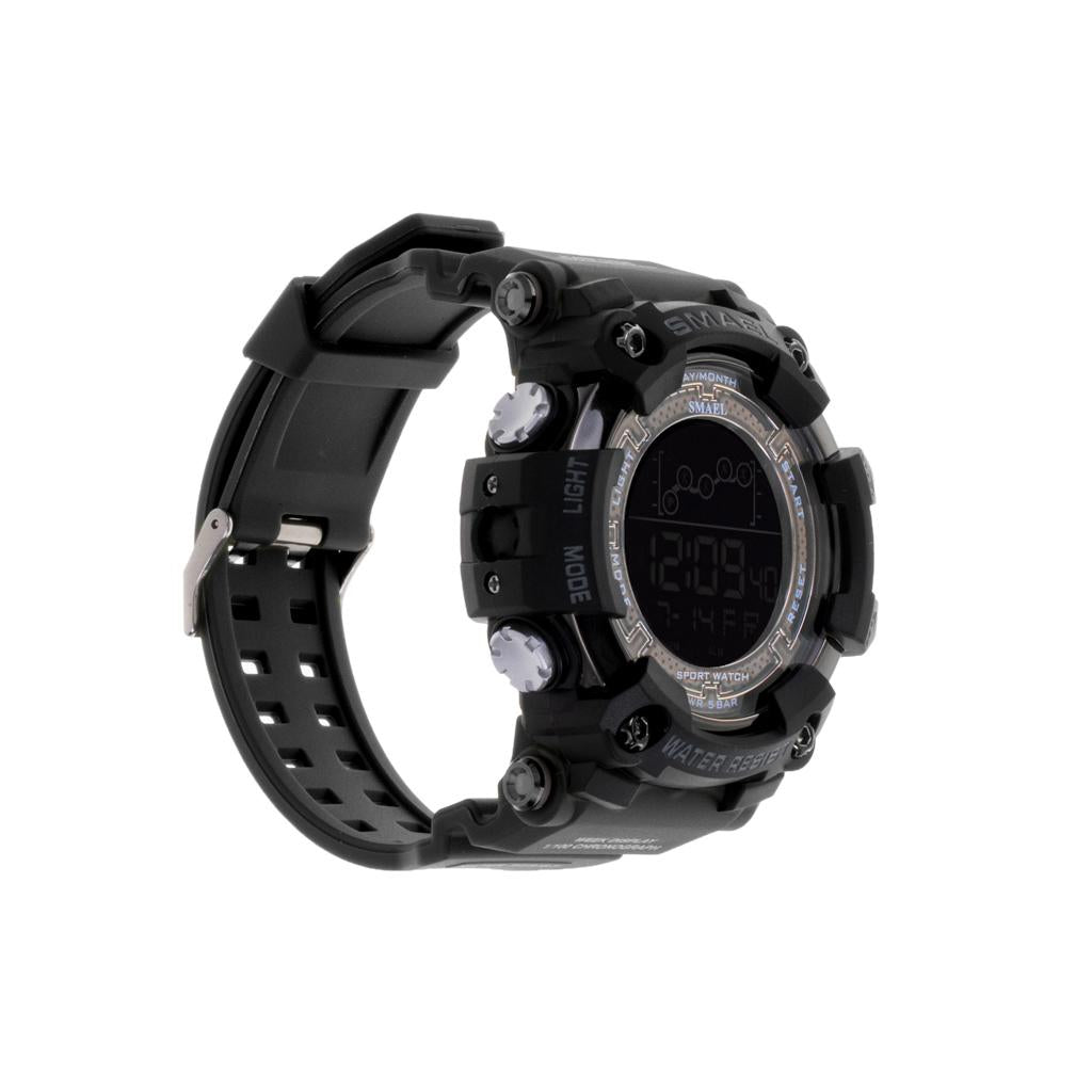 Ceas Militar pentru barbati, SMAEL, impermeabil, afisaj LED, culoare Negru-2