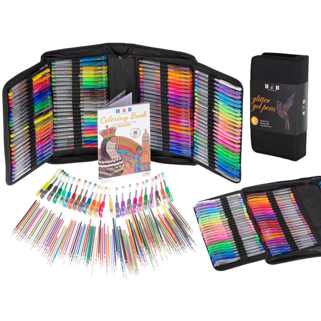 Set 242 piese, Pixuri cu gel multicolor + Rezerve + Carte de colorat + Penar-1