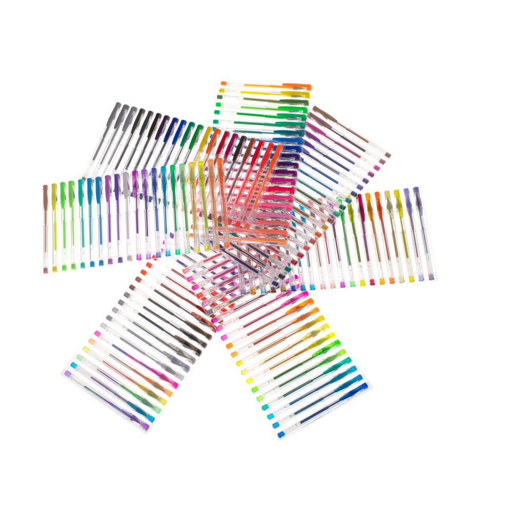 Set 140 piese, Pixuri cu gel multicolor cu sclipici (glitter)-1