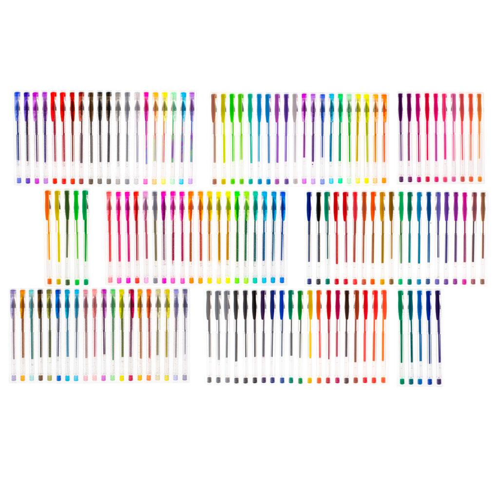 Set 140 piese, Pixuri cu gel multicolor cu sclipici (glitter)-3