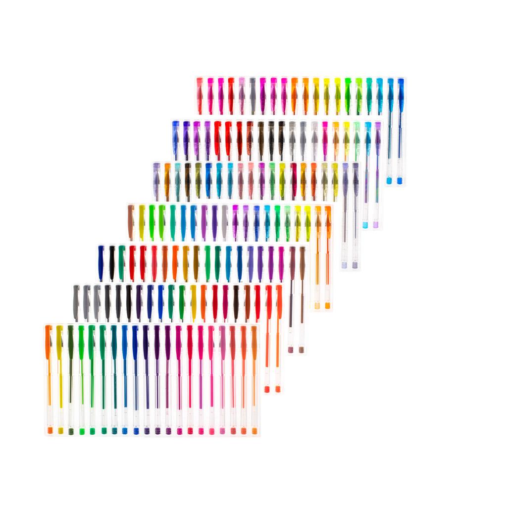 Set 140 piese, Pixuri cu gel multicolor cu sclipici (glitter)-5