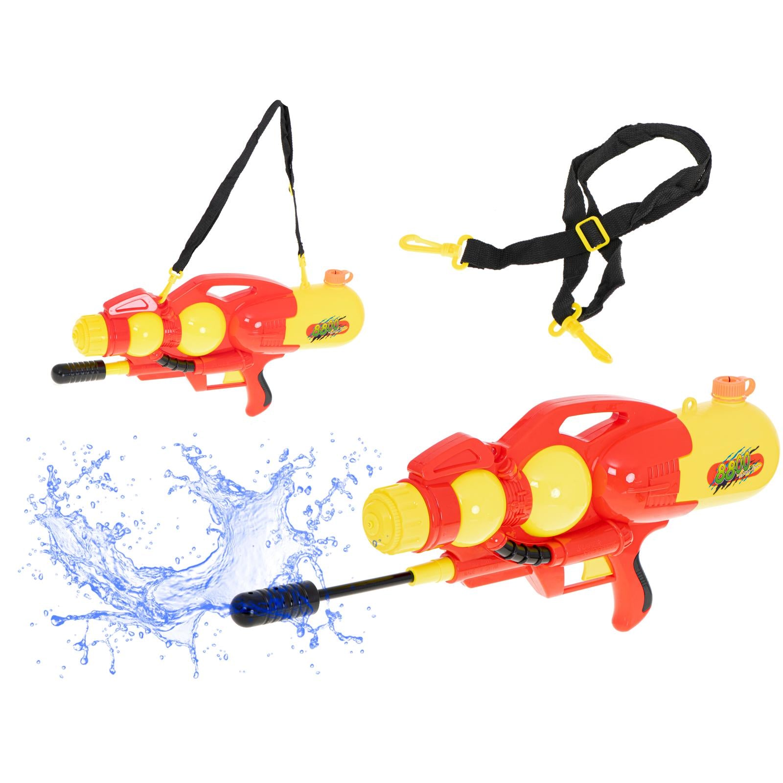 Pistol Lansator de apa pentru copii, model MEGA XXL, volum 2400 ml, dimensiune 60cm-0