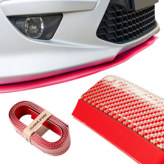 Protectie spoiler, prelungire bara fata/spate din cauciuc, culoare CARBON Rosu-1