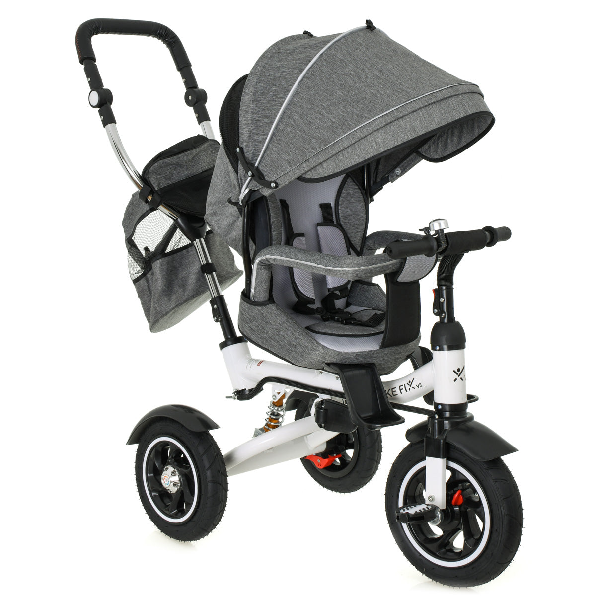 Tricicleta si Carucior pentru copii Premium TRIKE FIX V3 culoare Gri-0