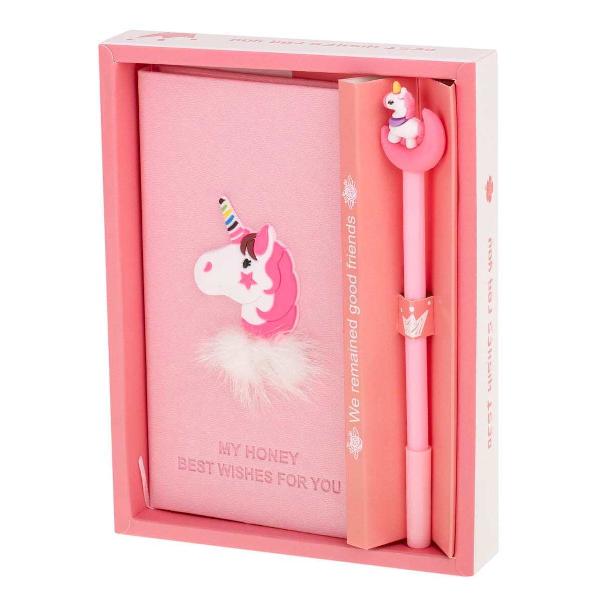 Set Cadou pentru Copii, Caiet cu Unicorn finisat cu piele ecologica + Pix cu Unicorn-0