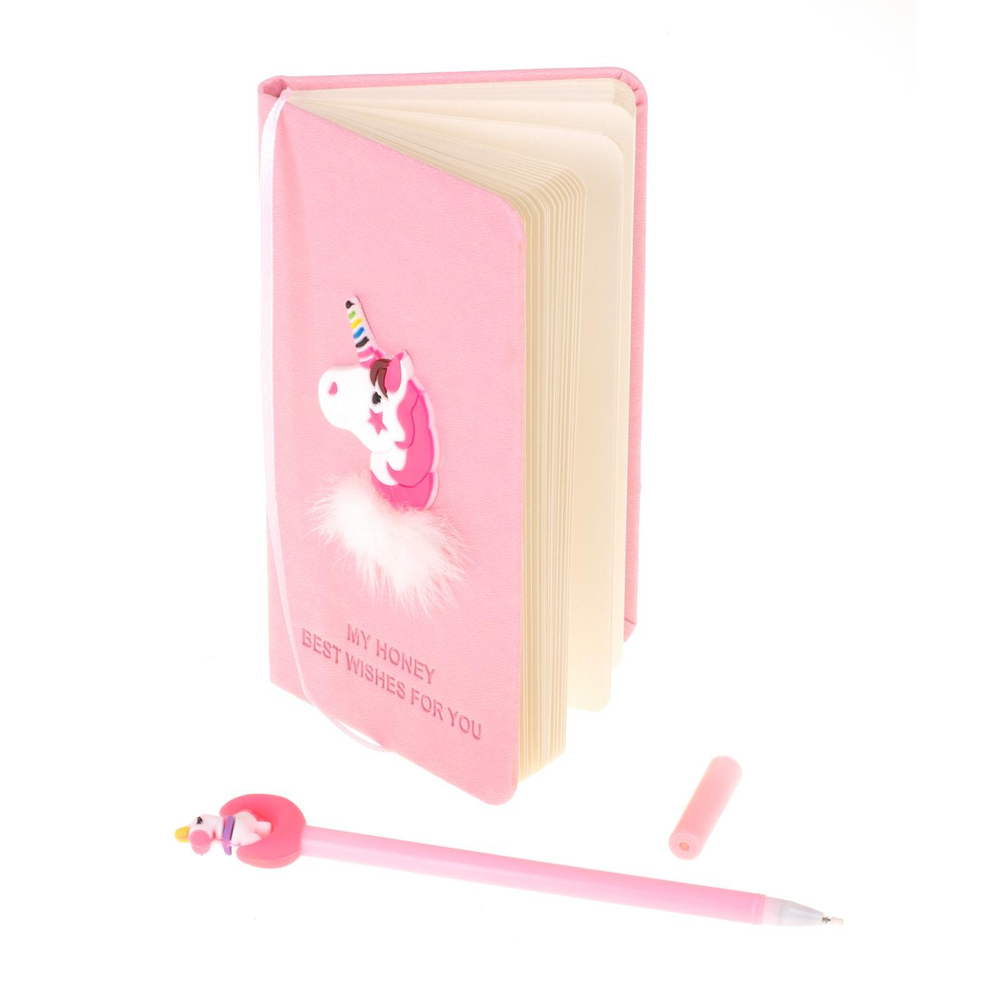 Set Cadou pentru Copii, Caiet cu Unicorn finisat cu piele ecologica + Pix cu Unicorn-4