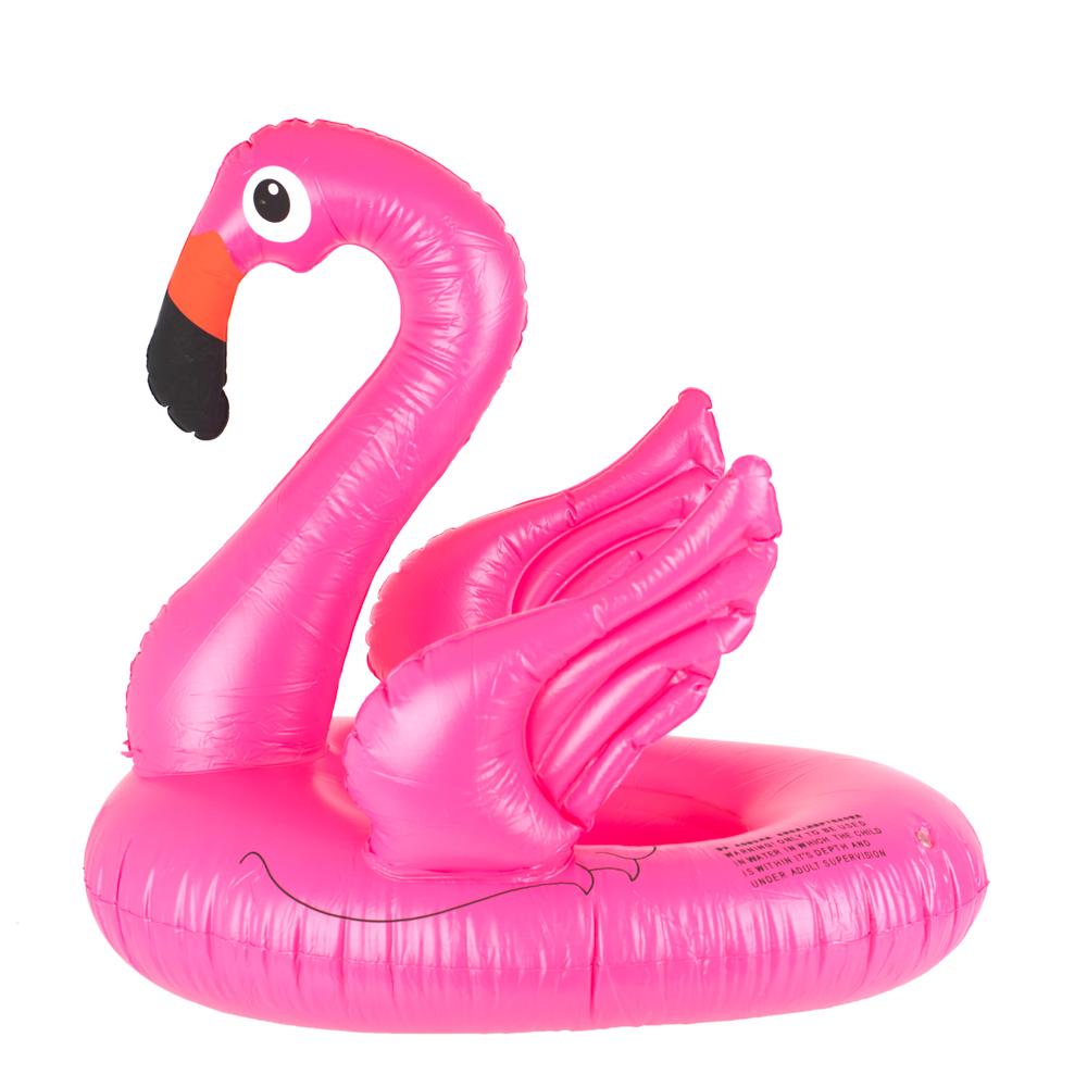Saltea gonflabila (colac) pentru copii model Flamingo, dimensiune 66 x 47 cm-0