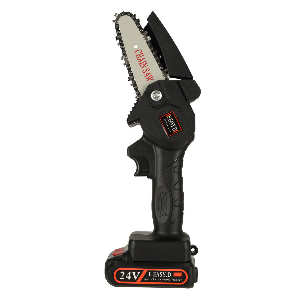 Mini ferastrau electric cu lant, baterie de 24V si valiza de transport-11