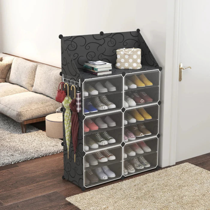 Raft Organizator pentru Încălțăminte cu Uși Anti-Praf si Poliță Superioară 80x120 cm