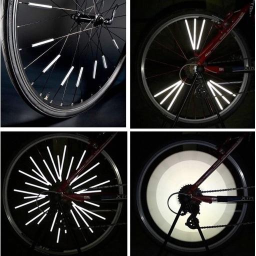 Set 12 ornamente din material reflectorizant pentru spite bicicleta, culoare gri - argintiu-4