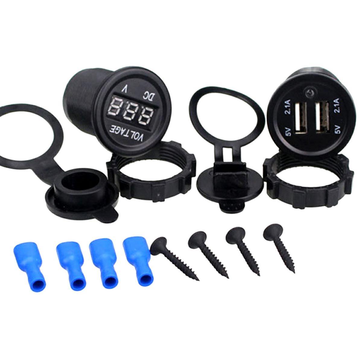 Panou electric suplimentar impermeabil pentru vehicule Off Road, ATV, SSV, tensiune 12-24V, 2 x USB si Voltmetru-4