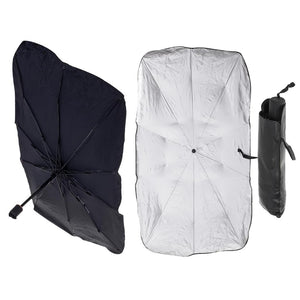 Parasolar Auto tip umbrela pentru parbriz, dimensiune 78 x 130 cm, culoare neagra-0