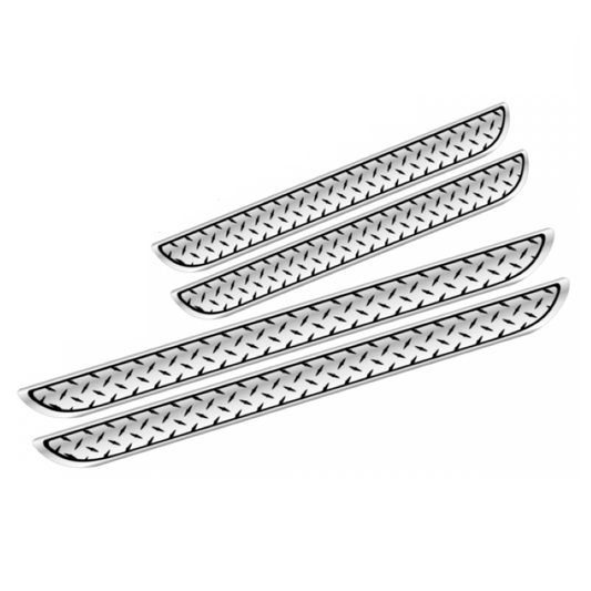 Set 4 bucati protectie praguri universale culoare crom si negru diamond-1