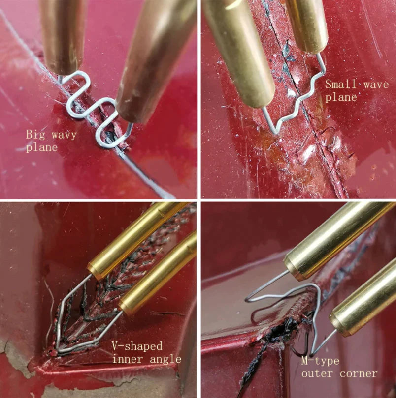 Trusa Aparat Sudat Plastic 50W - Pistol Profesional pentru Repararea Fisurilor, Kit Inclusiv 200 de Capse de Întărire