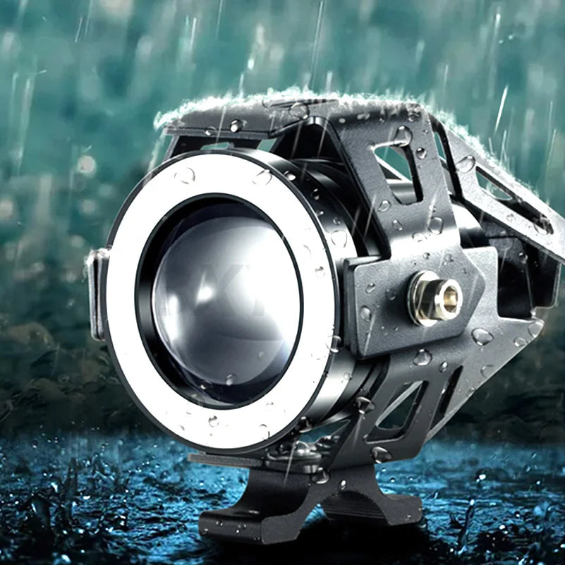 Proiector LED cu Lupa, Angel Eye ALB si Devil Eye RED, alimentare 12V, pentru Off-Road, ATV, SSV, UTV-0