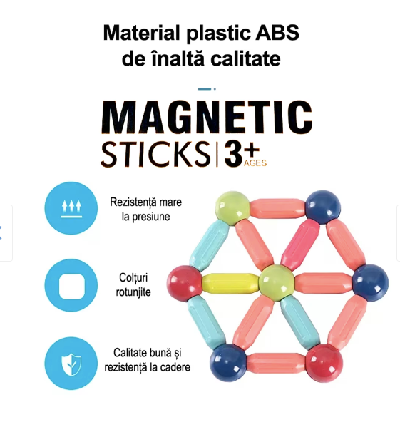 Set de Construcție 3D Magnetic, 3+ Ani, 100 Piese